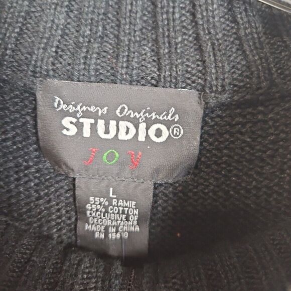 Designers Original Women's Lg Christmas Vest black multicolored  santa snowman - Picture 5 of 11